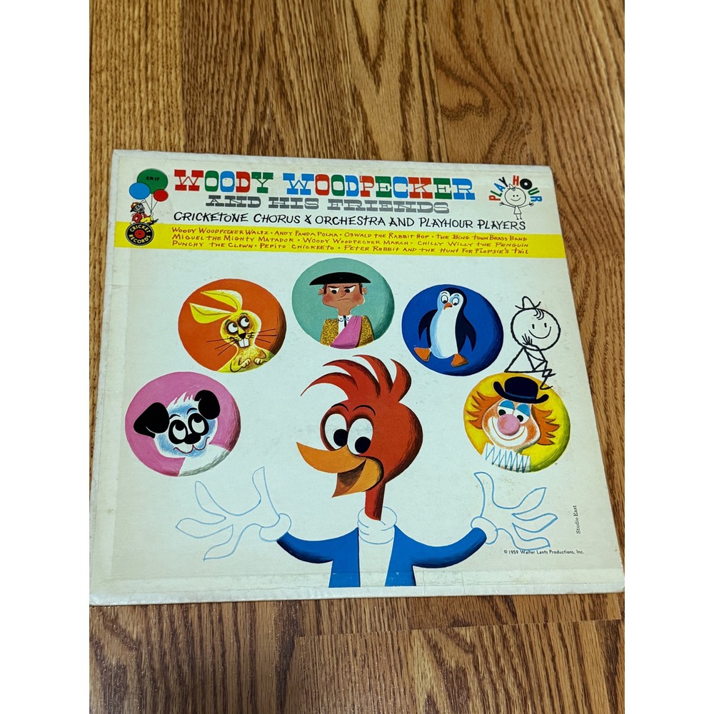 Woody Woodpecker and His Friends Vinyl Record Cricket CR-17 Walter Lantz 1959 LP